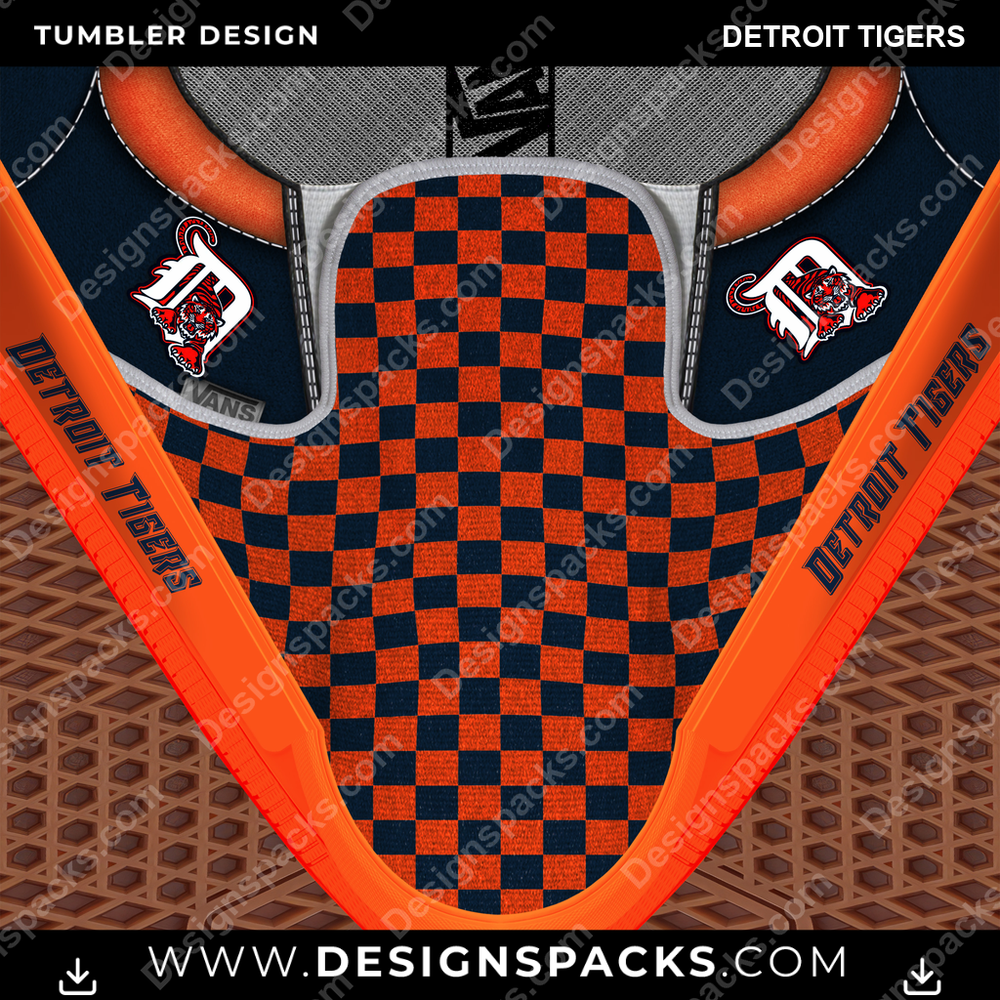 Baseball Vans Classic Detroit Tigers Tumbler Digital Wrap Design