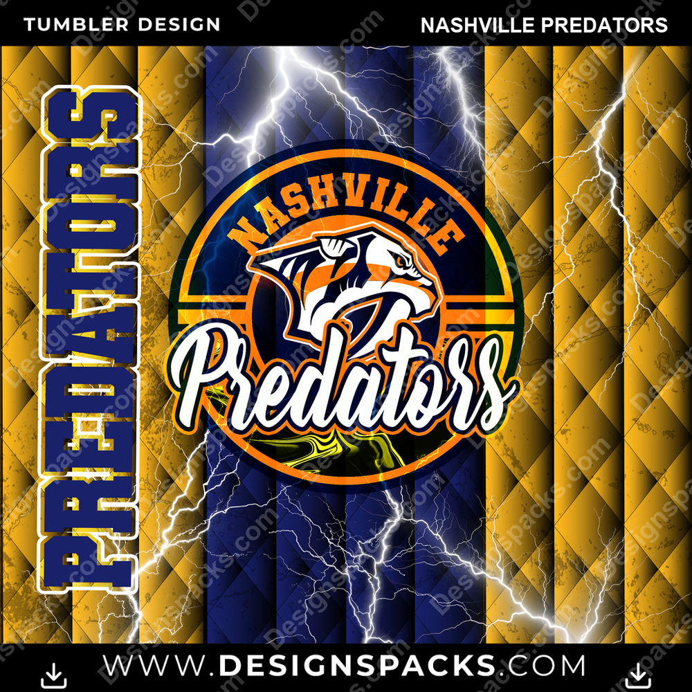 Ice Hockey Diamond Nashville Predators Tumbler Digital Wrap Design