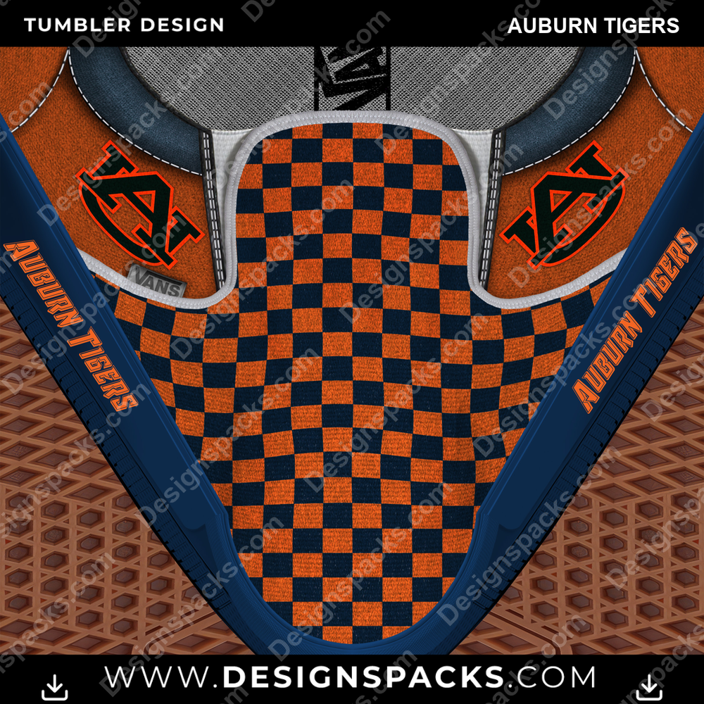 College Sport Vans Classic Auburn Tigers NCAA College Sport Tumbler Digital Wrap Design Download