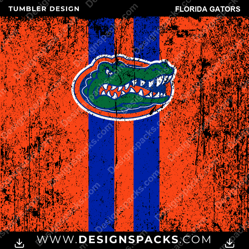College Sport Grunge Style Florida Gators NCAA College Sport Tumbler Digital Wrap Design Download