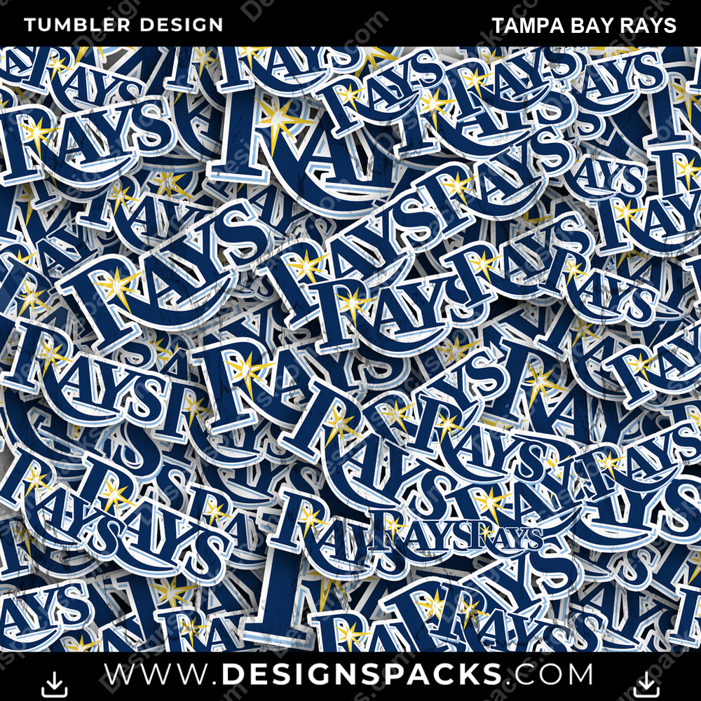 Baseball Logo BG Tampa Bay Rays Tumbler Digital Wrap Design