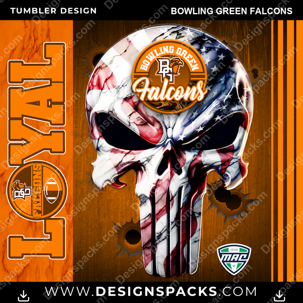 College Sport Loyal Bowling Green Falcons NCAA College Sport Tumbler Digital Wrap Design Download