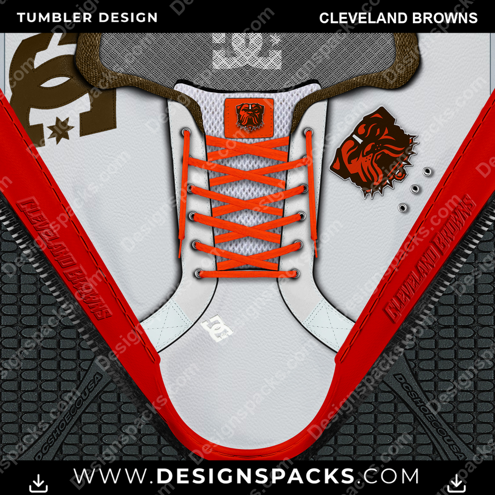 Football DC Sneaker Cleveland Browns NFL Football Tumbler Digital Wrap Design Download