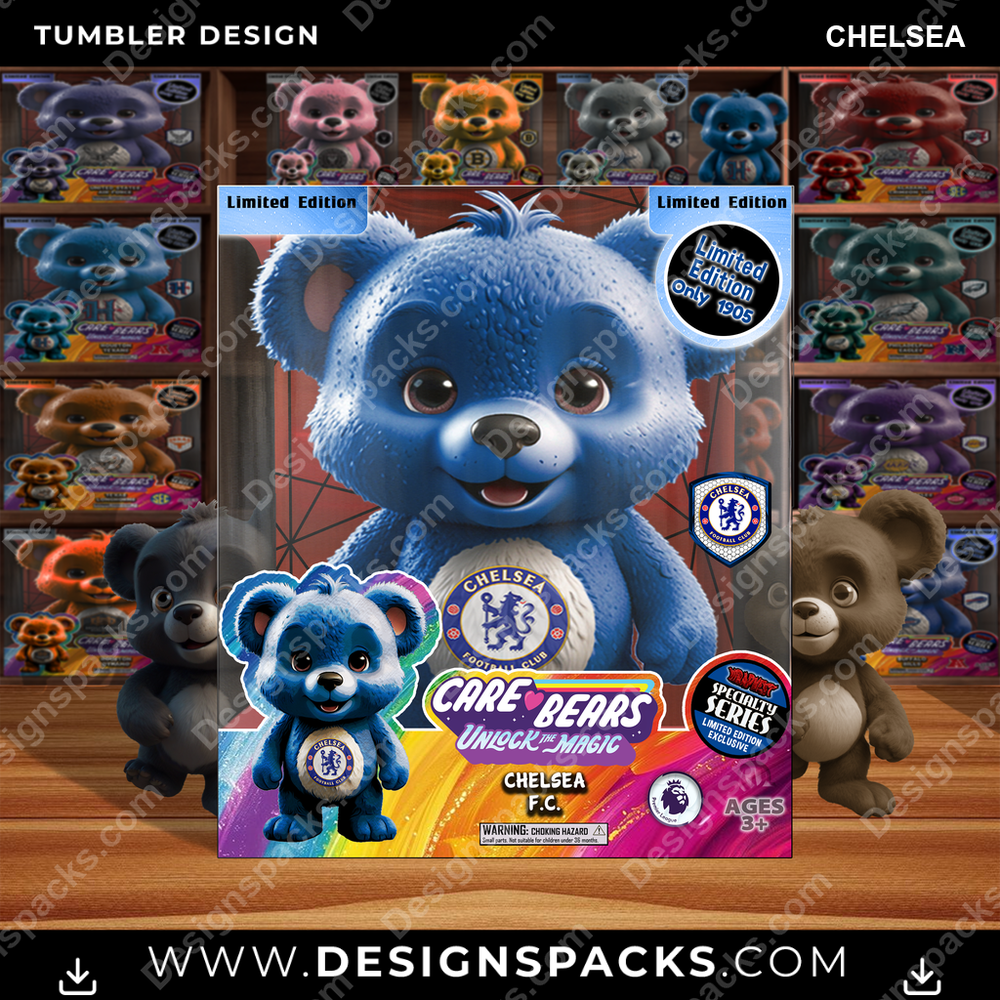Soccer UK Care Bear Box Chelsea Tumbler Digital Wrap Design