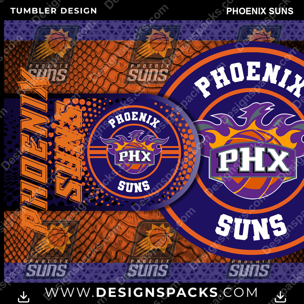 Basketball Hyper Phoenix Suns Tumbler Digital Wrap Design