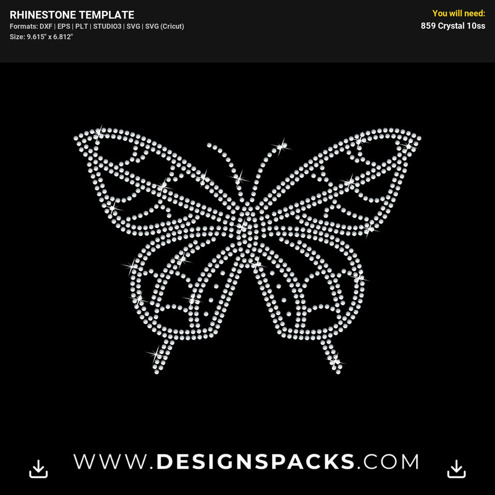 Big Butterfly Rhinestone Digital Template