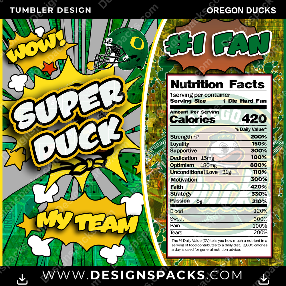 College Sport Super Team Oregon Ducks NCAA College Sport Tumbler Digital Wrap Design Download