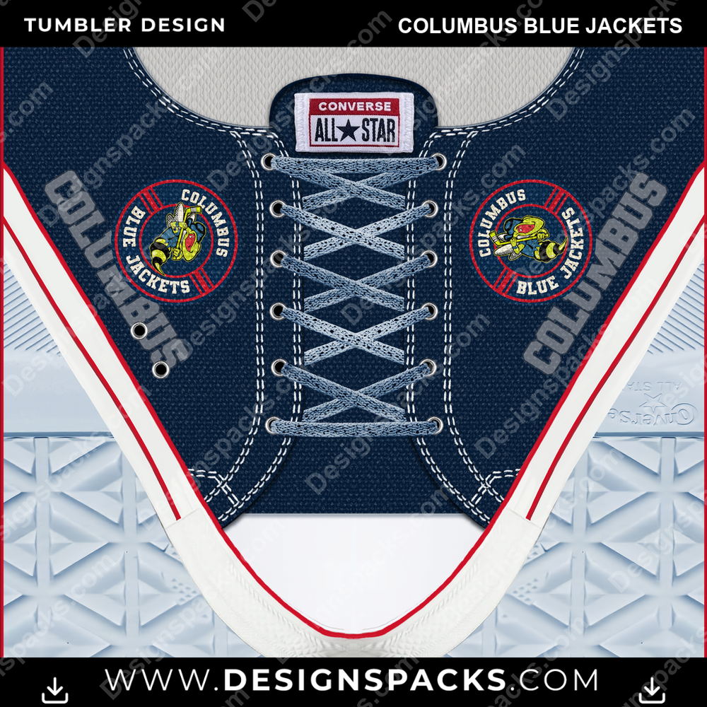 Ice Hockey Converse Columbus Blue Jackets Tumbler Digital Wrap Design