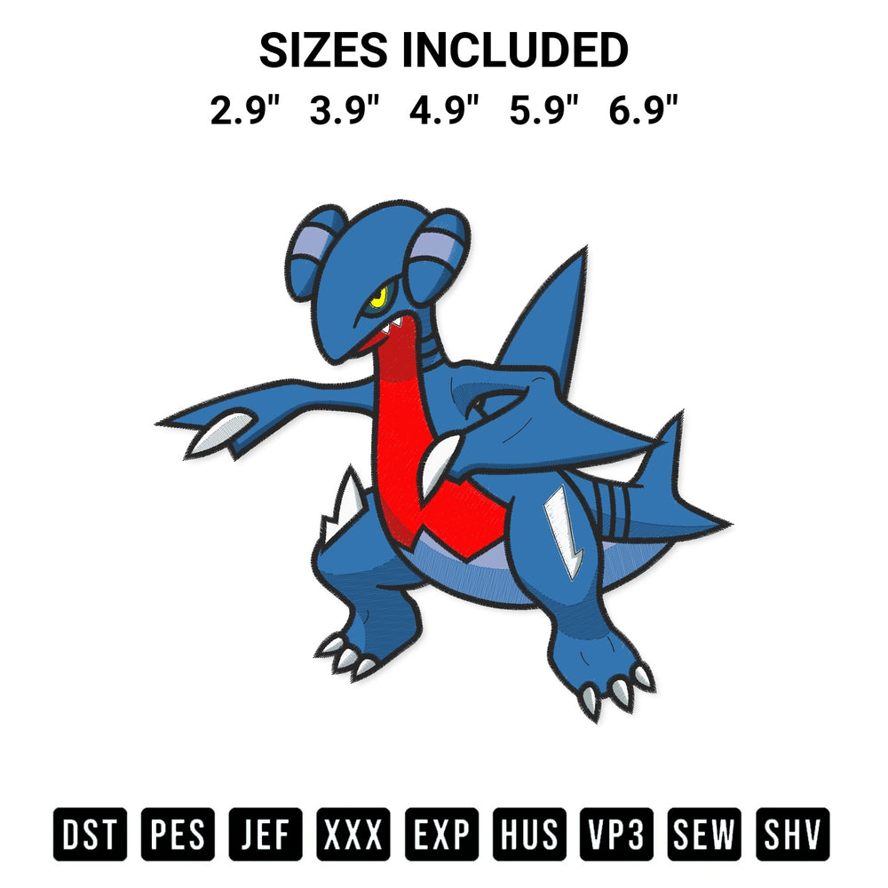 Stitch like a pro with the Gabite Pokemon Embroidery Design embroidery pattern from Designspacks.com. High-quality digital machine embroidery file. Available sizes: 2.9", 3.9", 4.9", 5.9", 6.9".
