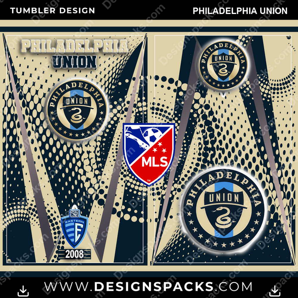 US Soccer Team Logo Philadelphia Union Tumbler Digital Wrap Design Download