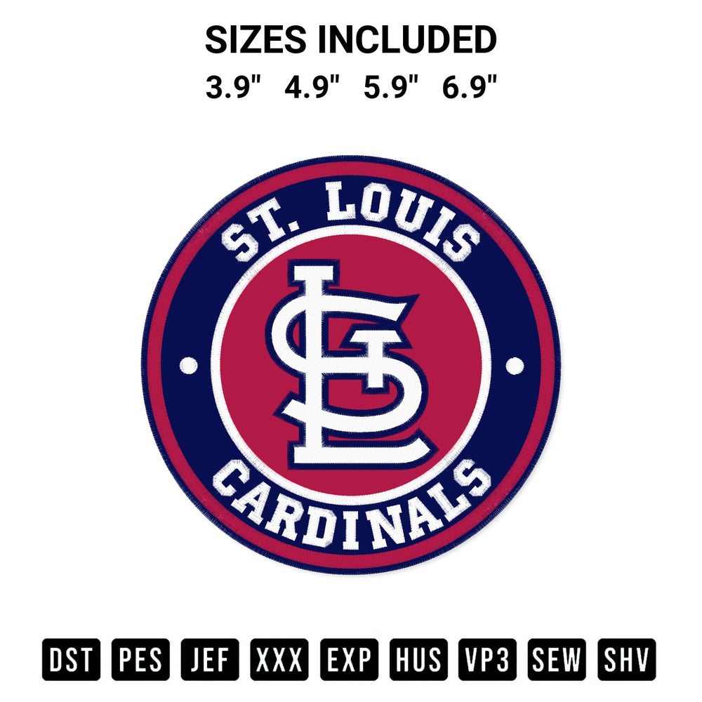 Discover the perfect addition to your crafting collection: Mlb St Louis Cardinals Team Embroidery Design embroidery file. Instantly available at Designspacks.com. Available sizes: 3.9", 4.9", 5.9", 6.9".