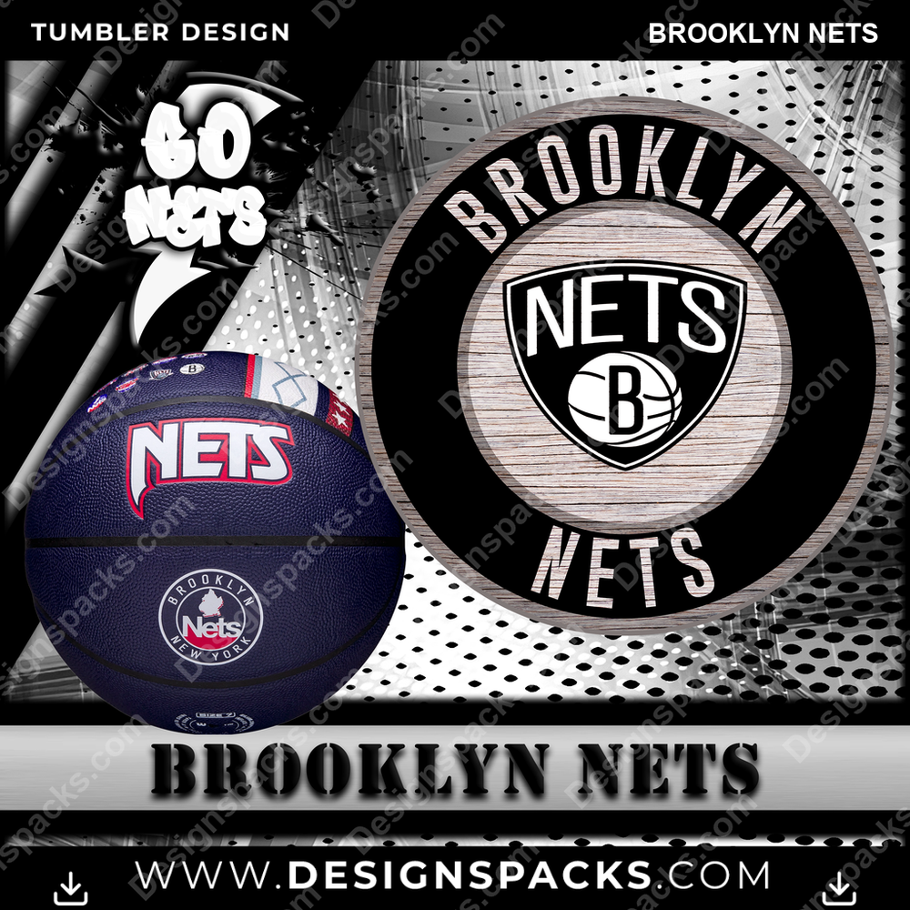 Basketball Go Team Brooklyn Nets Tumbler Digital Wrap Design