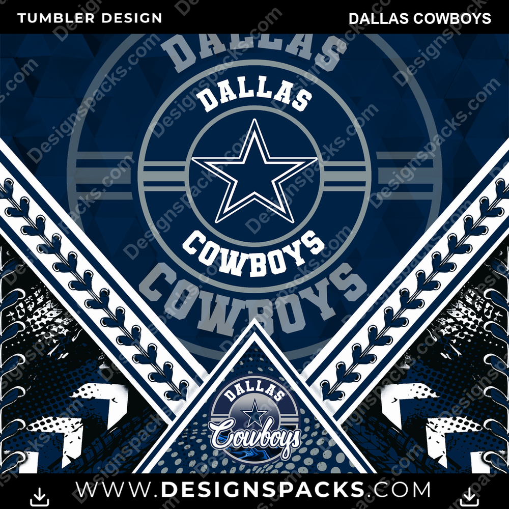 Football Diamond Dallas Cowboys Tumbler Digital Wrap Design