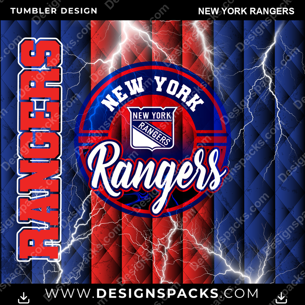 Hockey Diamond New York Rangers NHL Hockey Tumbler Digital Wrap Design Download