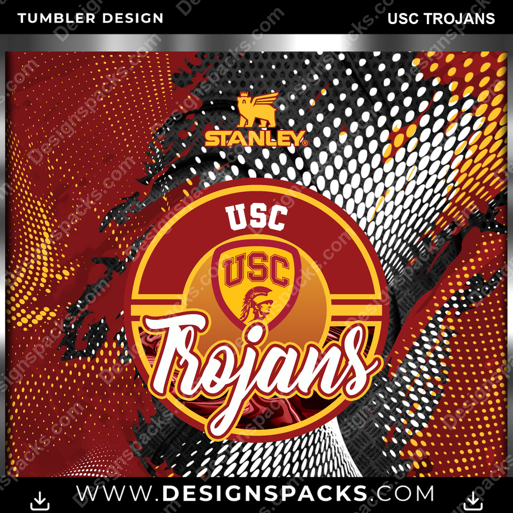 College Sport Stanley USC Trojans Tumbler Digital Wrap Design