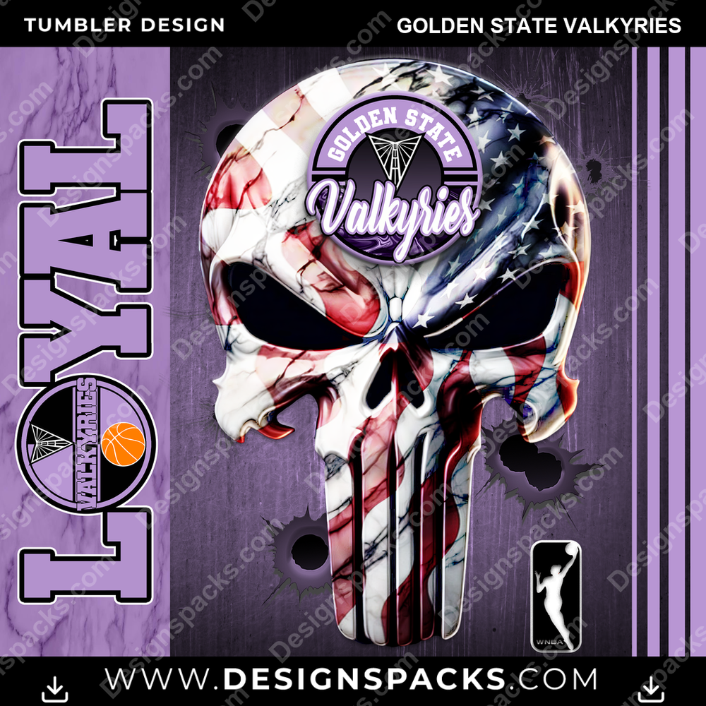 Basketball Loyal Golden State Valkyries Tumbler Digital Wrap Design