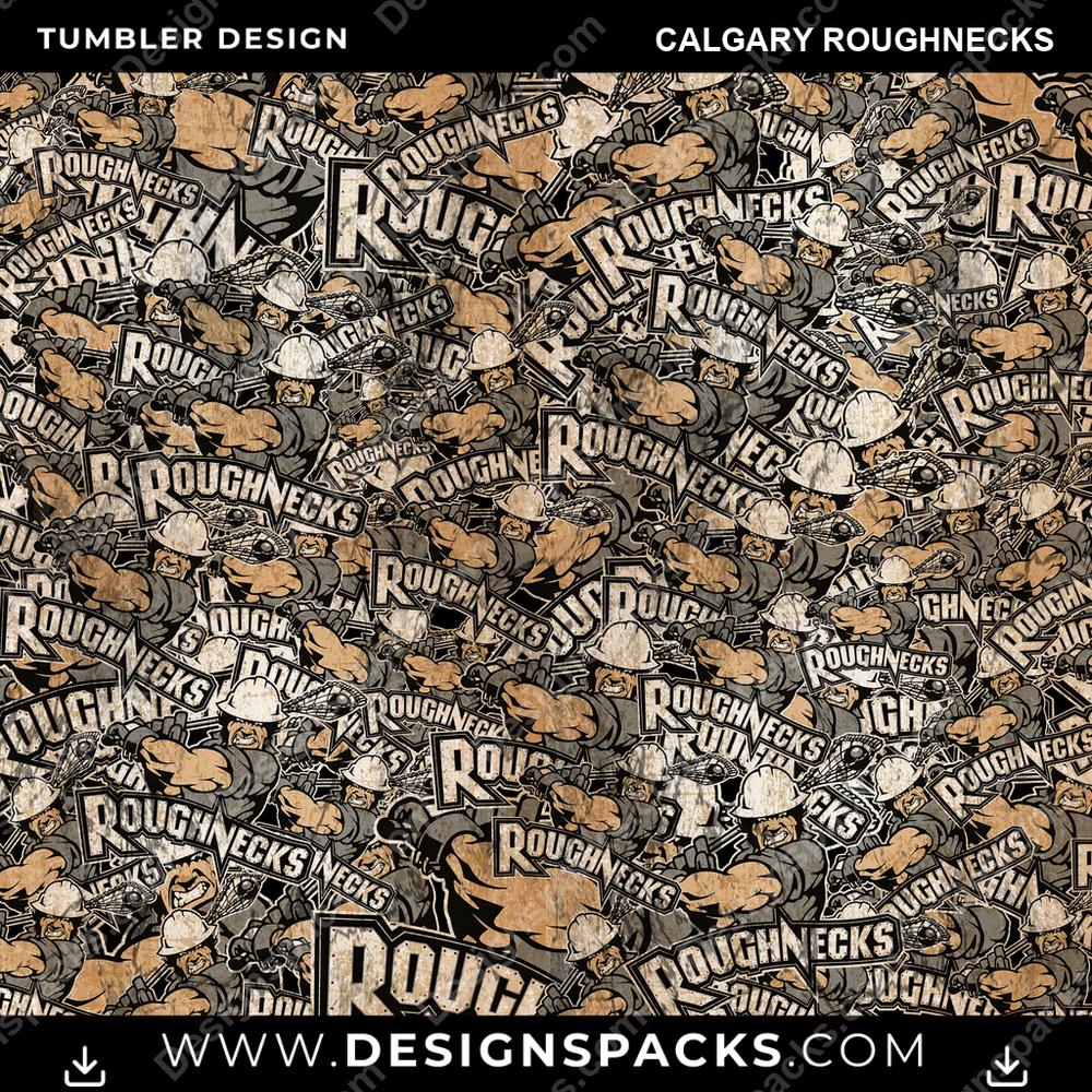 Lacrosse Logo BG Calgary Roughnecks Tumbler Digital Wrap Design