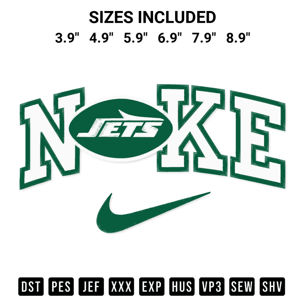 Elevate your next project with our New York Jets X Nike Embroidery Design embroidery file. Shop high-quality digital patterns instantly at Designspacks.com. Available sizes: 3.9", 4.9", 5.9", 6.9", 7.9", 8.9".