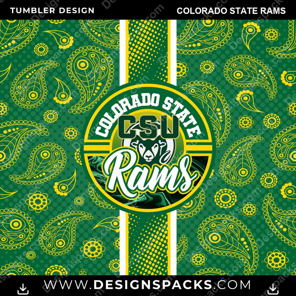 College Sport Handkerchief Colorado State Rams NCAA College Sport Tumbler Digital Wrap Design Download