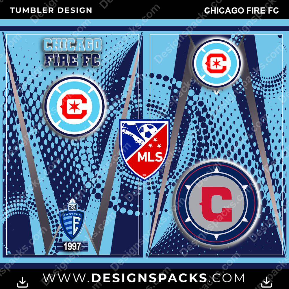 US Soccer Team Logo Chicago Fire FC Tumbler Digital Wrap Design Download