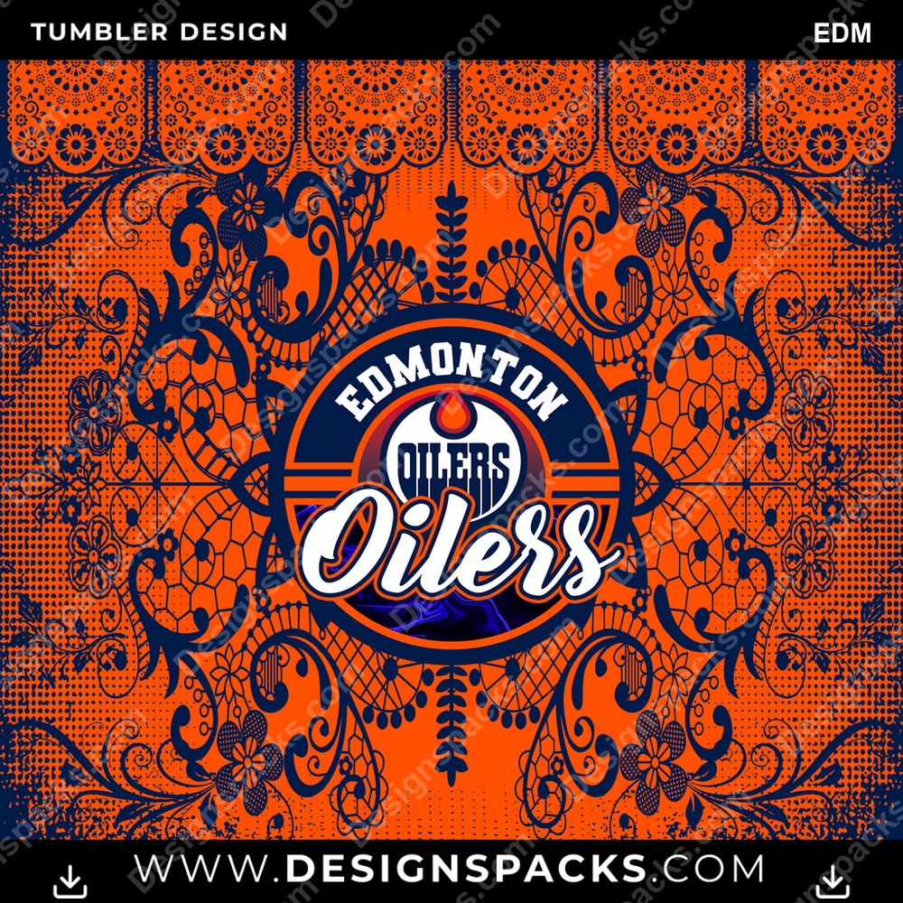 Ice Hockey Lace & Logos EDM Tumbler Digital Wrap Design