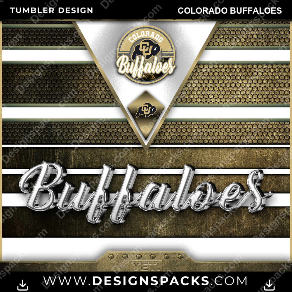 College Sport YETI Colorado Buffaloes Tumbler Digital Wrap Design