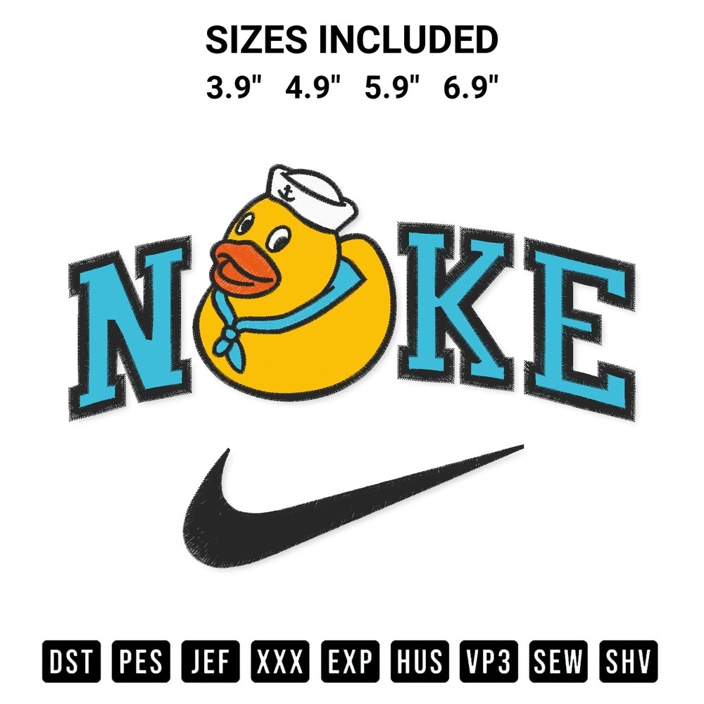 Create amazing crafts with the Duck Nike Funny Embroidery Design embroidery file. High-quality digital download from Designspacks.com, perfect for beginners and pros. Available sizes: 3.9", 4.9", 5.9", 6.9".