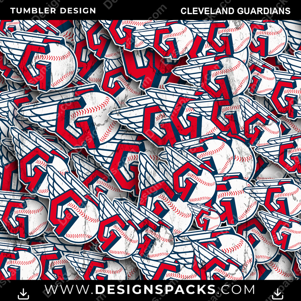 Baseball Logo BG Cleveland Guardians Tumbler Digital Wrap Design