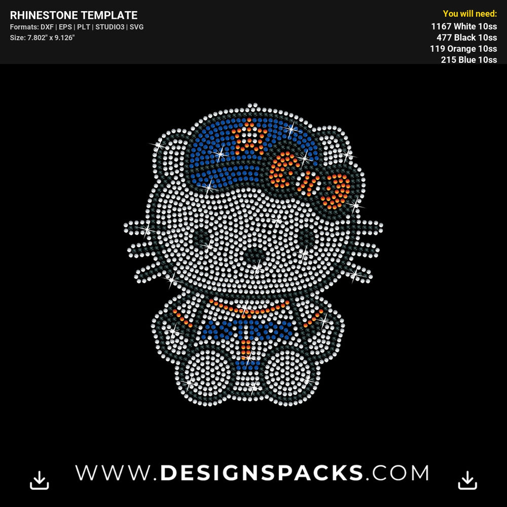 Hello Kitty Houston Astros Rhinestone Digital Template