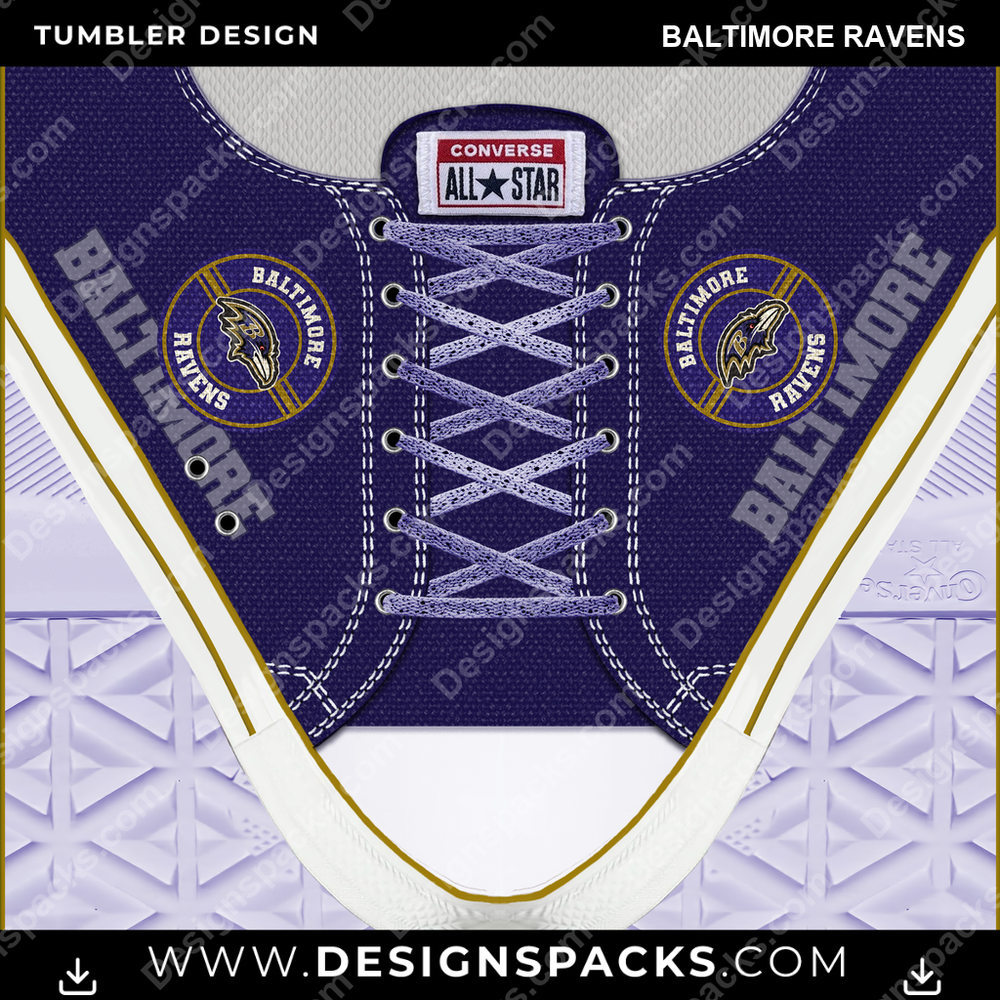 Football Converse Baltimore Ravens Tumbler Digital Wrap Design