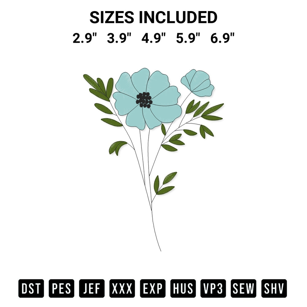 Transform your fabrics with the Cosmos Flower Embroidery Design embroidery design. Instant access to premium digitized patterns at Designspacks.com. Available sizes: 2.9", 3.9", 4.9", 5.9", 6.9".