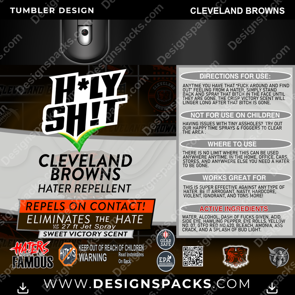 Football HOLY SHIT Cleveland Browns Tumbler Digital Wrap Design