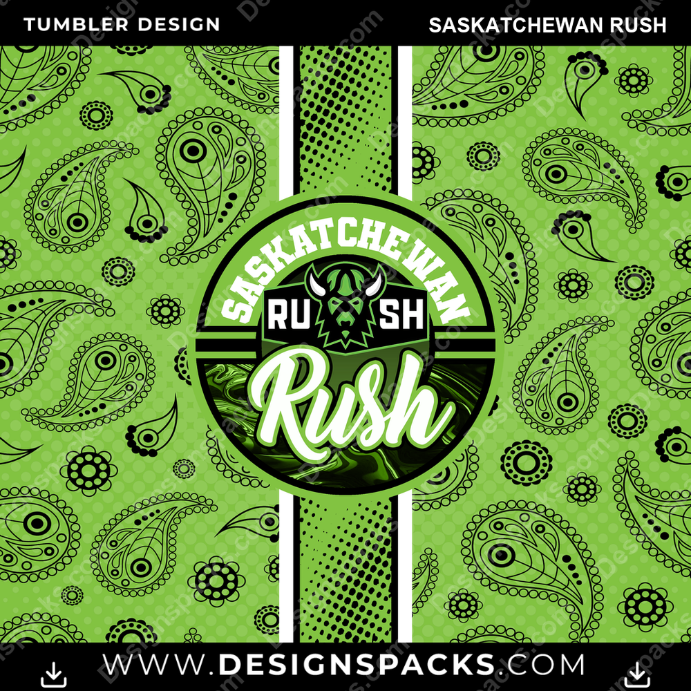 Lacrosse Handkerchief Saskatchewan Rush Tumbler Digital Wrap Design