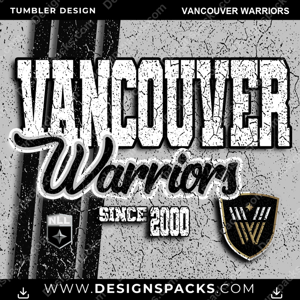 Lacrosse Grunge Vancouver Warriors Tumbler Digital Wrap Design