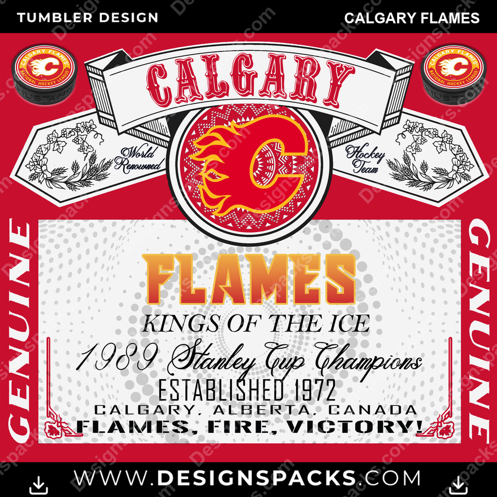 Hockey Budweiser Calgary Flames Tumbler Digital Wrap Design