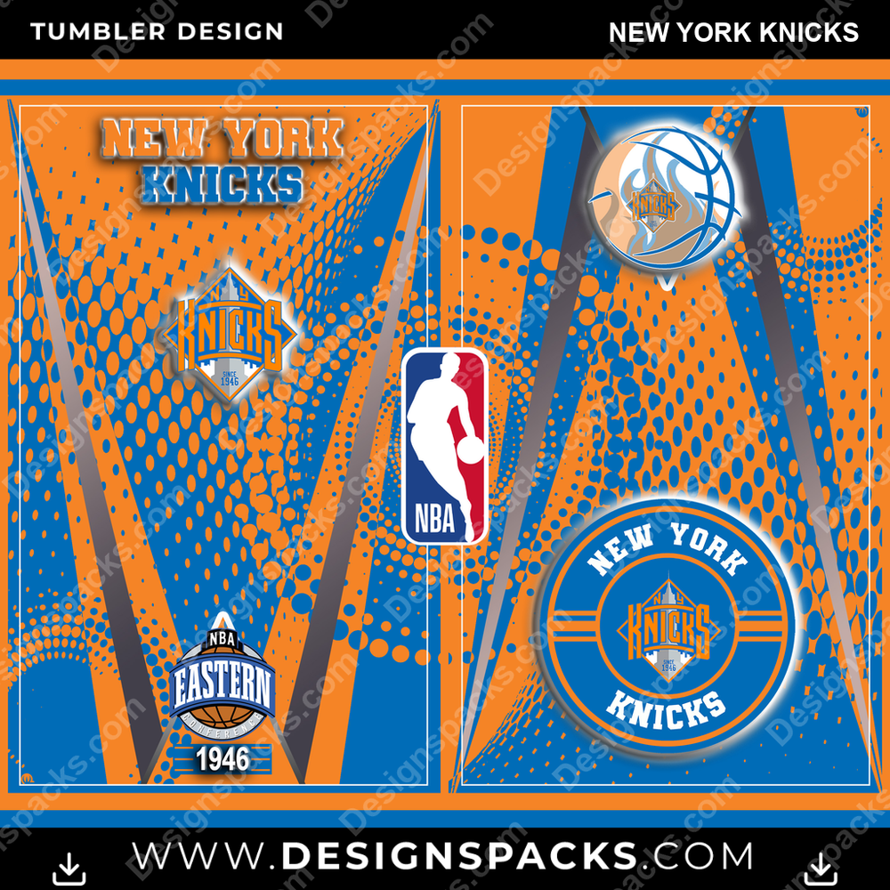Basketball Team Logo New York Knicks Tumbler Digital Wrap Design