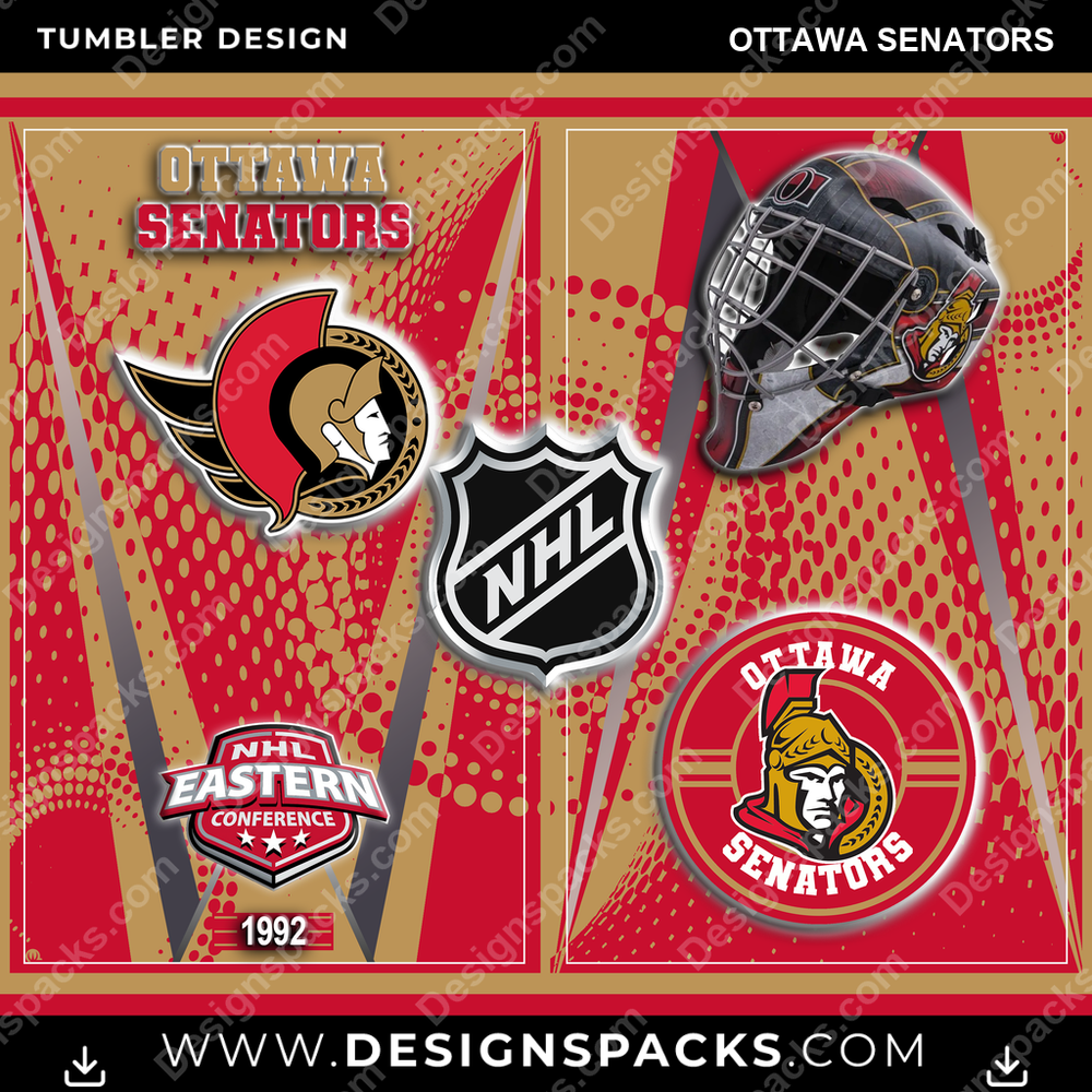 Ice Hockey Team Logo Ottawa Senators Tumbler Digital Wrap Design