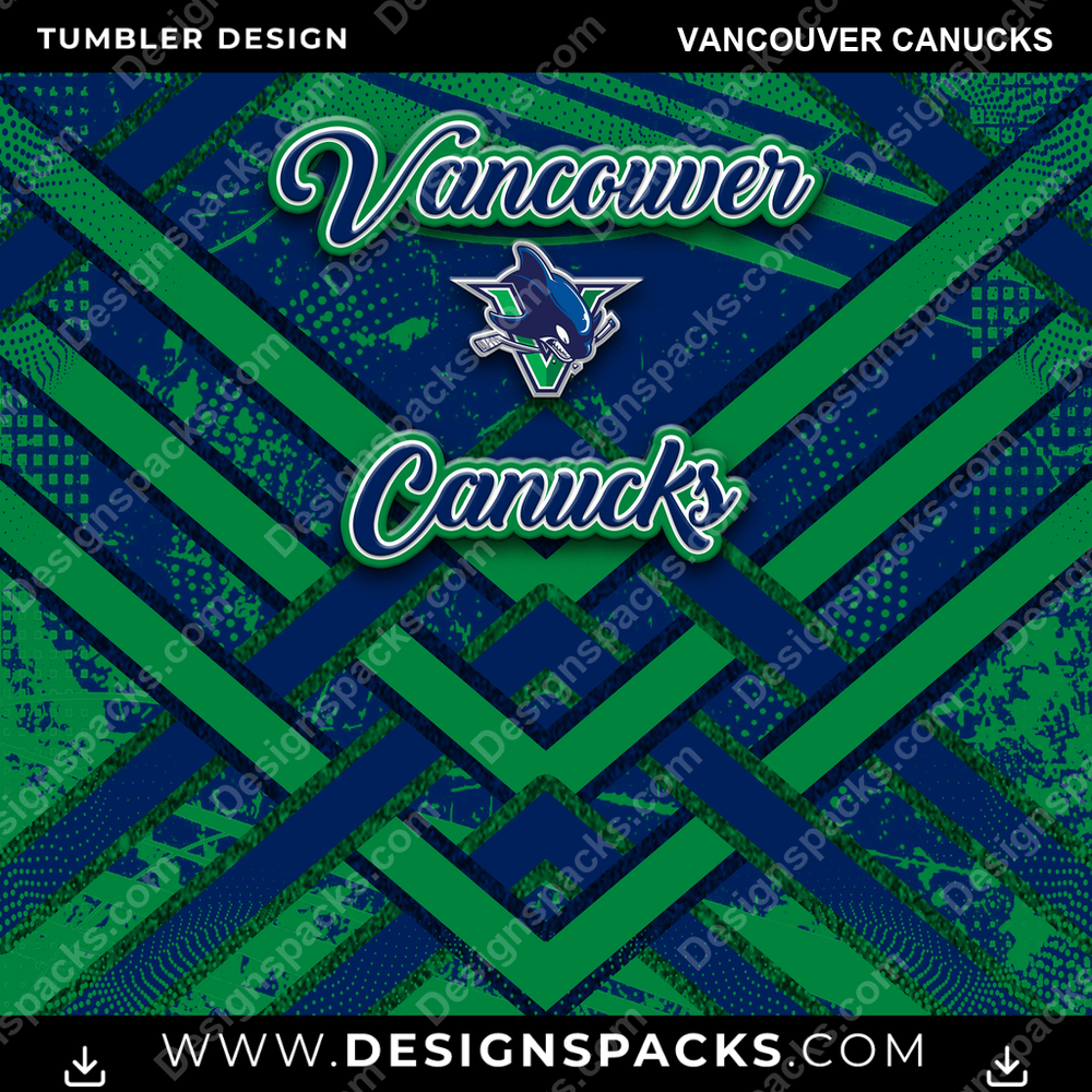 Ice Hockey Glitter Stripe Vancouver Canucks NHL Hockey Tumbler Digital Wrap Design Download