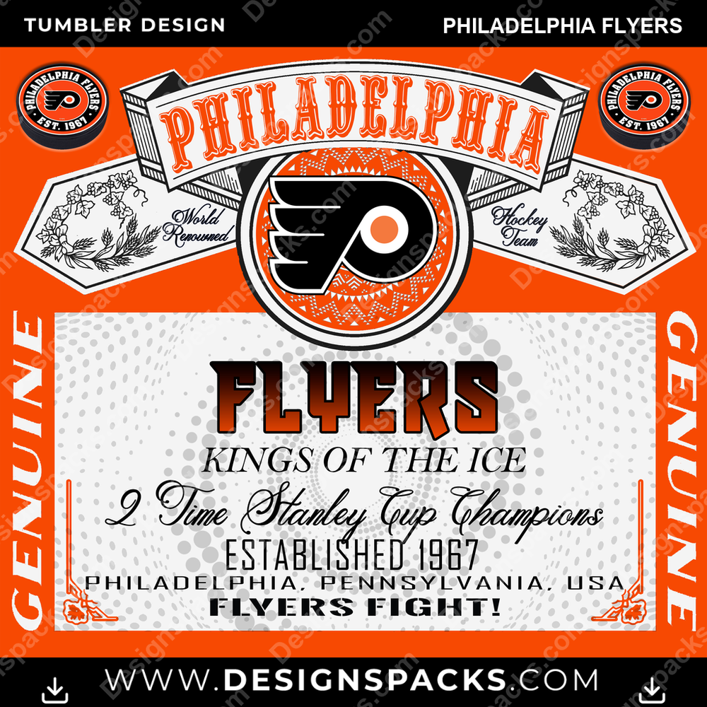Hockey Budweiser Philadelphia Flyers NHL Hockey Tumbler Digital Wrap Design Download