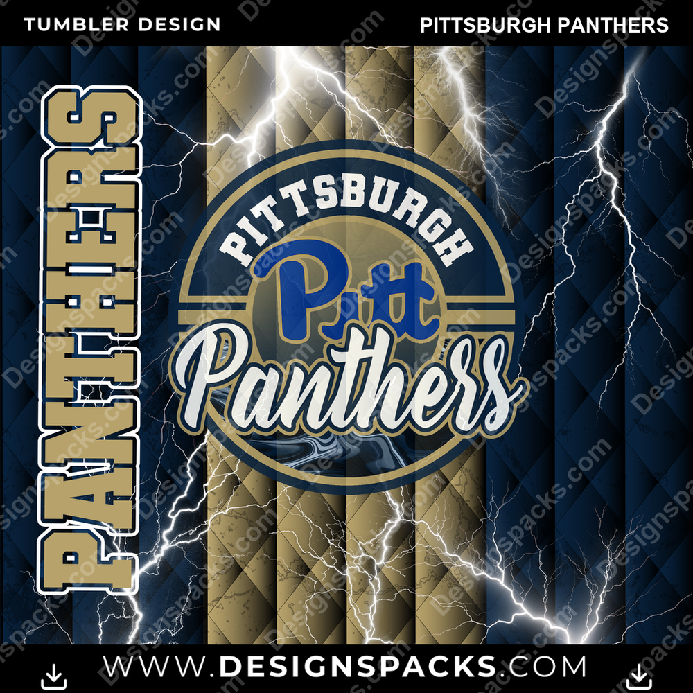 College Sport Diamond Pittsburgh Panthers Tumbler Digital Wrap Design