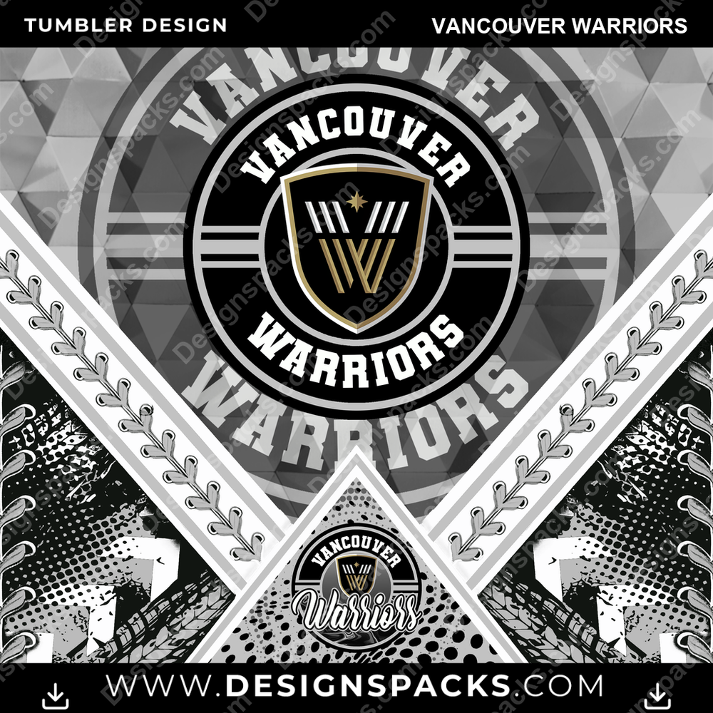 Lacrosse Diamond Vancouver Warriors Tumbler Digital Wrap Design