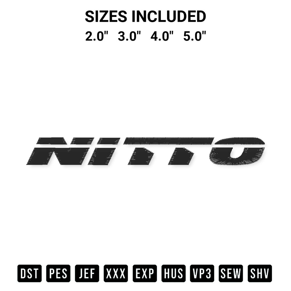 Download the Nitto Tires Logo Embroidery Design machine embroidery design exclusively at Designspacks.com. Premium digitized pattern for apparel and DIY crafts. Available sizes: 2.0", 3.0", 4.0", 5.0".