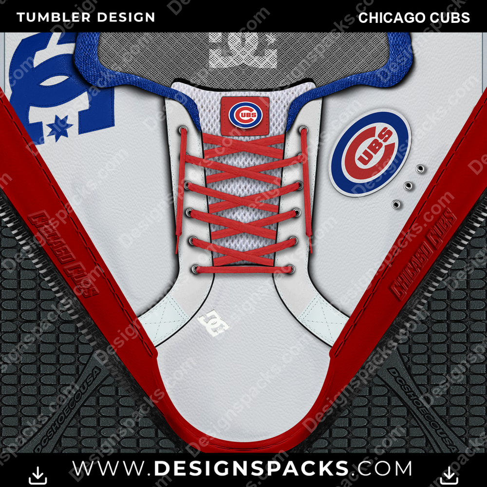 Baseball DC Sneaker Chicago Cubs Trinkbecher Digitales Wrap-Design