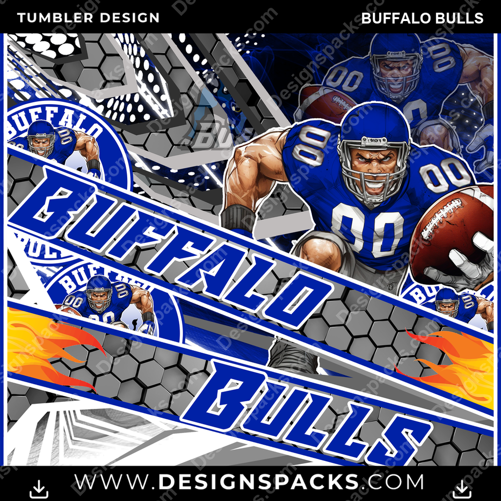 College Sport Fathead Buffalo Bulls NCAA College Sport Tumbler Digital Wrap Design Download