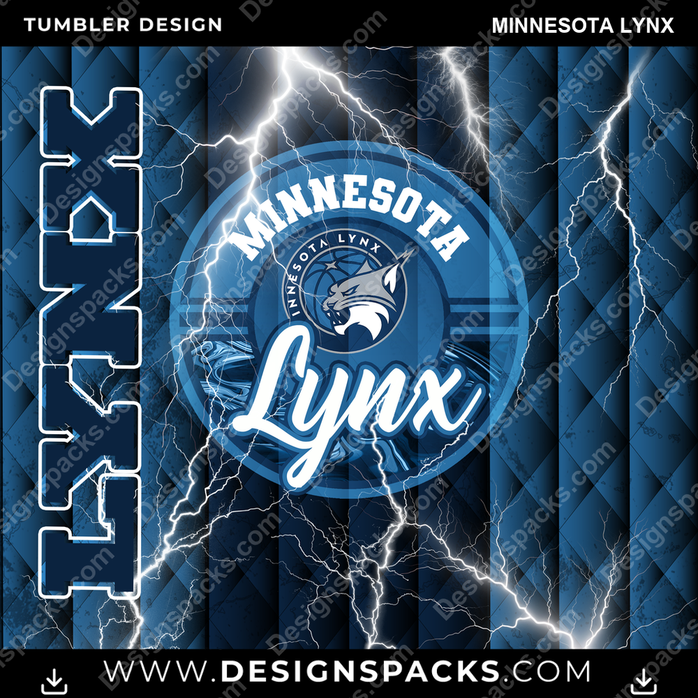 Basketball Diamond Minnesota Lynx Tumbler Digital Wrap Design