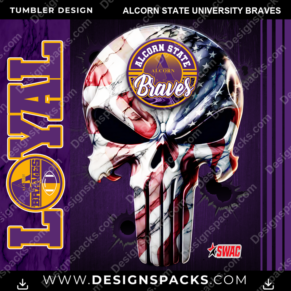 College Sport Loyal Alcorn State University Braves NCAA College Sport Tumbler Digital Wrap Design Download