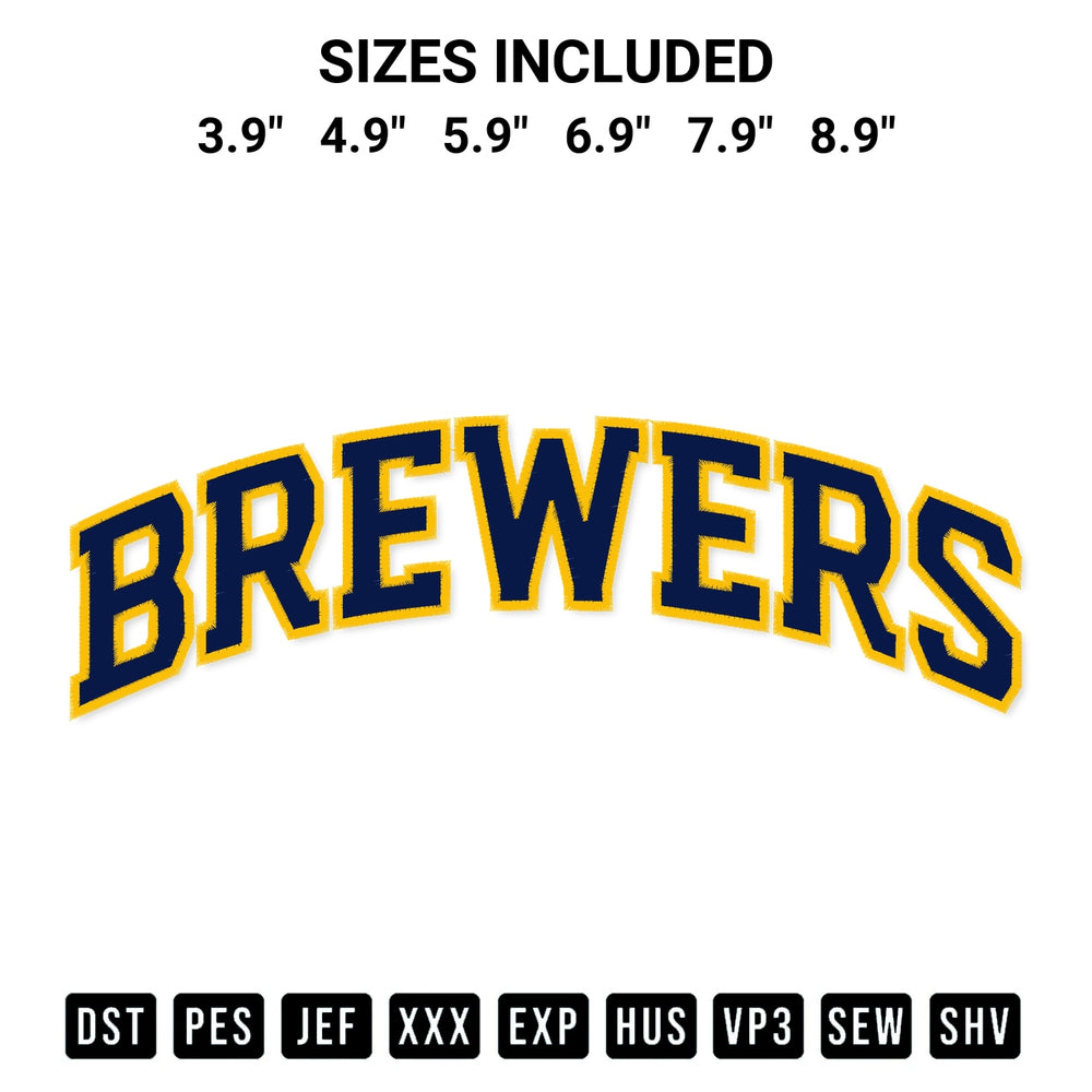 Elevate your next project with our Milwaukee Brewers Wordmark Embroidery Design embroidery file. Shop high-quality digital patterns instantly at Designspacks.com. Available sizes: 3.9", 4.9", 5.9", 6.9", 7.9", 8.9".