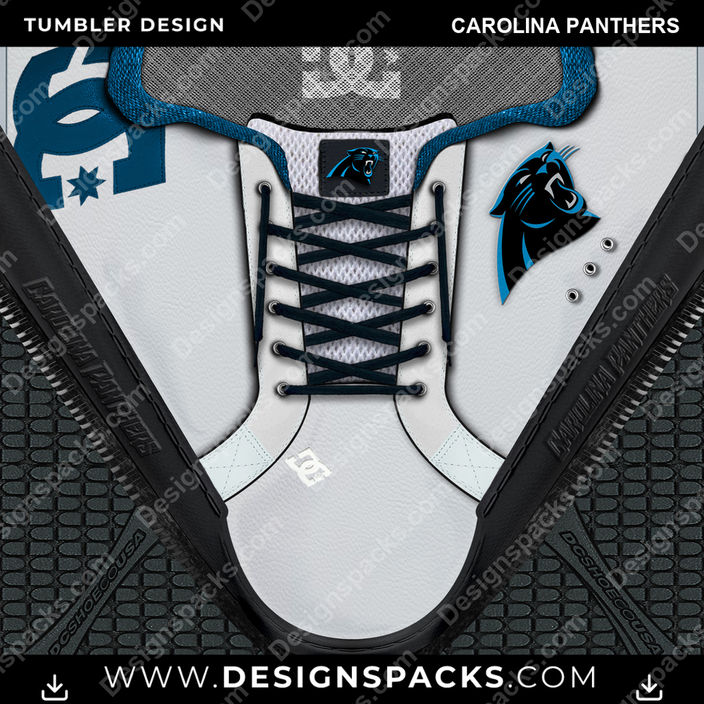 Football DC Sneaker Carolina Panthers NFL Football Tumbler Digital Wrap Design Download