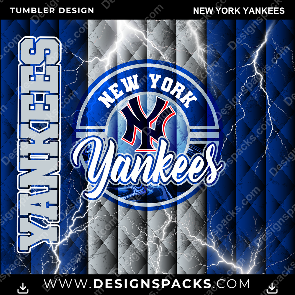 Baseball Diamond New York Yankees Tumbler Digital Wrap Design