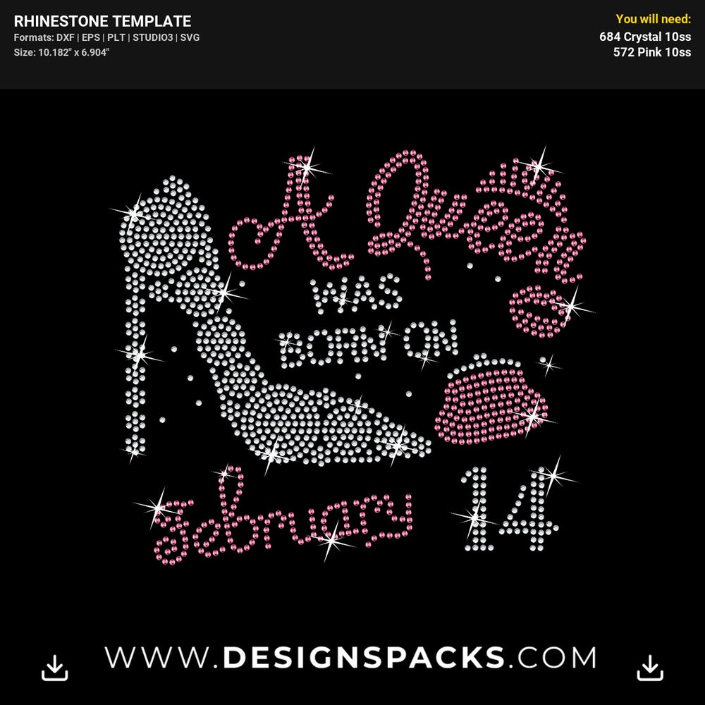 Queen Purse High Heel Glam Rhinestone Digital Template